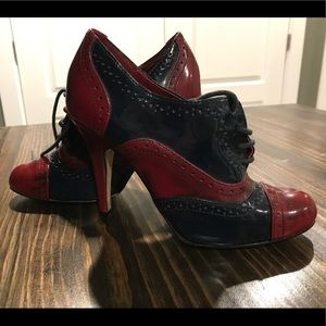 Size 6 - Aldo Red &a Blue Vintage Style Bootie